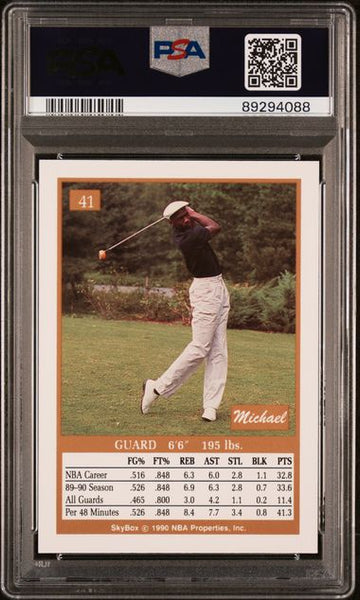 Michael Jordan - 1990 Skybox NBA Card #41 Chicago Bulls  - PSA 6 EX-MT