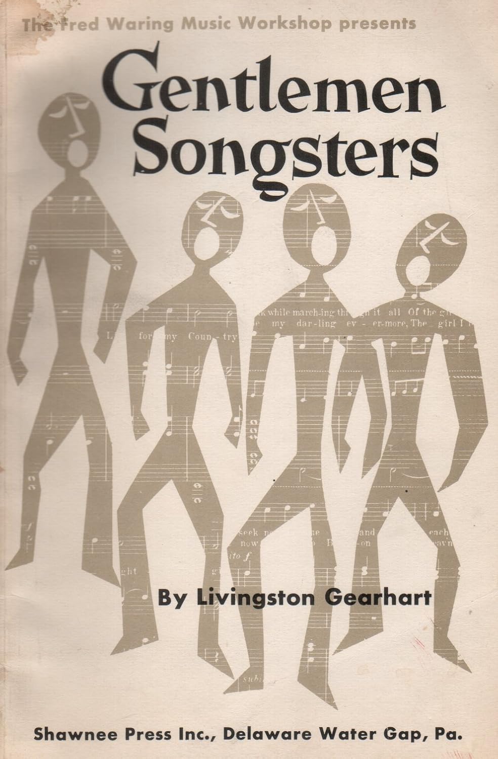 Livingston Gearhart - Gentlemen Songsters - Used Paperback Songbook 1959 Shawnee Press - Shuga Records