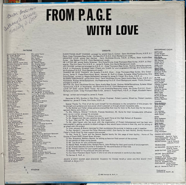P.A.G.E. - From P.A.G.E. With Love - Mint- LP Record 1982 RCL Private Press USA - Chicago IL Gospel / Soul / Funk - Shuga Records
