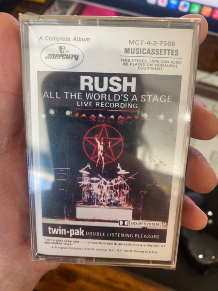 Rush - All The World's A Stage - New Sealed Cassette 1974 Mercury USA Original Tape - Prog Rock / Hard Rock - Shuga Records