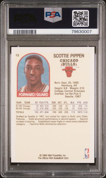 1990 SCOTTIE PIPPEN Hoops Superstars Card #13 Chicago Bulls HOF PSA 9 - Shuga Records