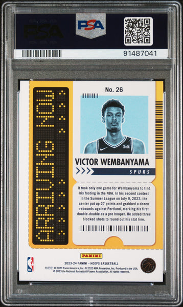 VICTOR WEMBANYAMA 2023 NBA HOOPS Arriving Now Card #26 PSA 8 - Shuga Records