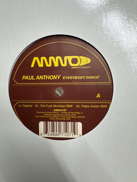 Paul Anthony - Everybody Dance - New 12" Single Record 2005 Ammo Recordings Vinyl - Chicago House / Tech Housee - Shuga Records