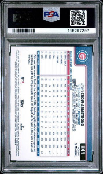 2025 TOPPS HOLIDAY #H41 PETE CROW-ARMSTRONG - Chicago  Baseball PSA 9 MINT