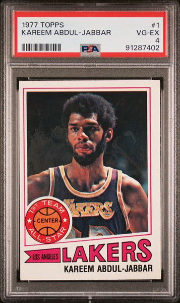 KAREEM ABDUL-JABBAR 1977 Topps LA Lakers Card #1 HOF PSA 4