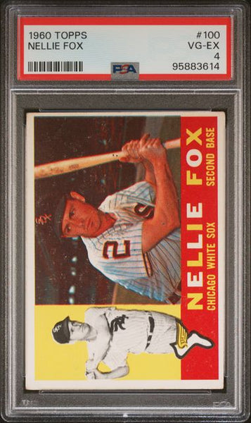 1960 TOPPS #100 NELLIE FOX - Chicago Baseball PSA 4 VG-EX