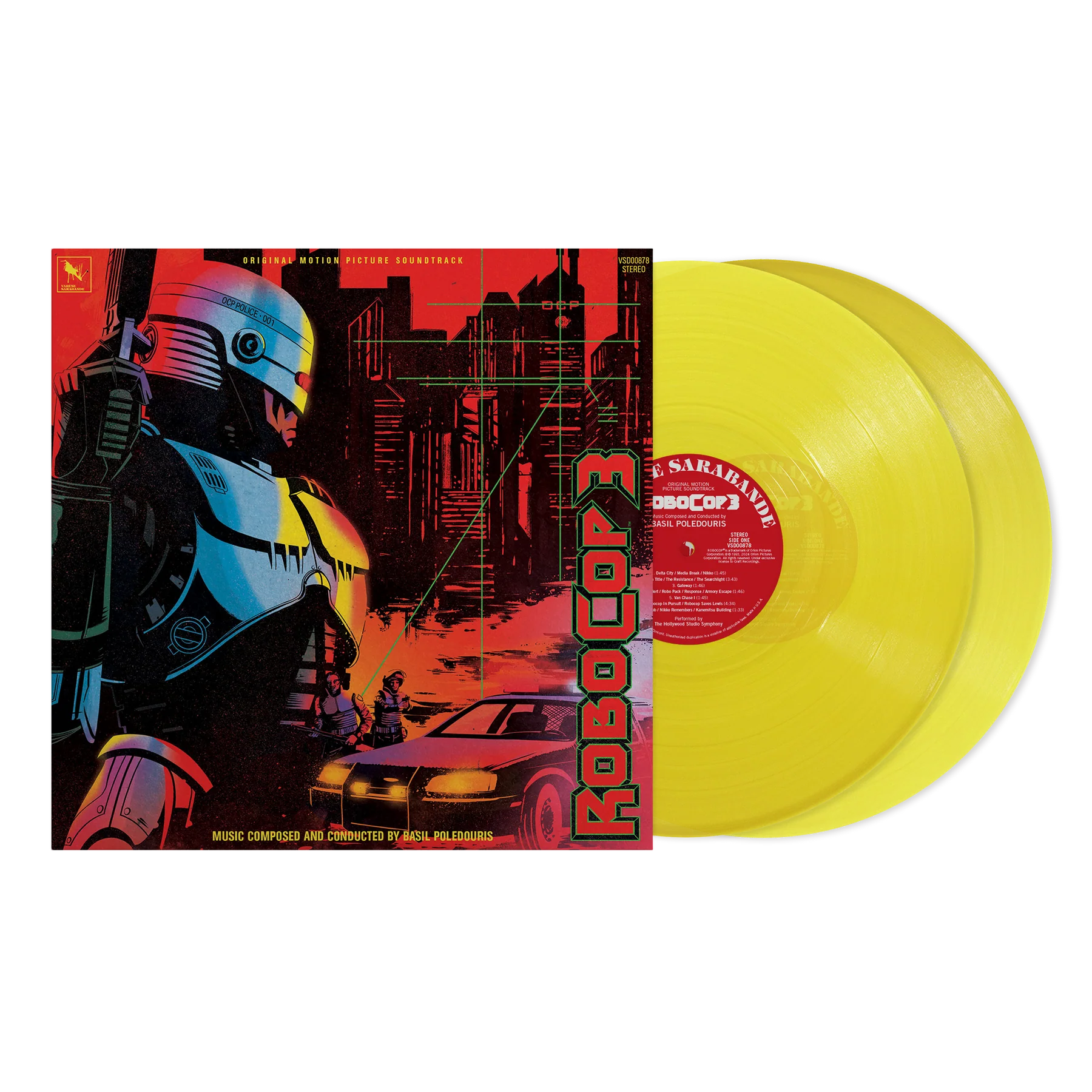 Basil Poledouris - Robocop 3 (1987) - New 2 LP Record 2025 Varèse Sarabande Yellow Vinyl - Soundtrack / Score - Shuga Records