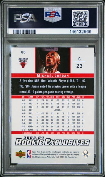 Michael Jordan 2003 Upper Deck Rookie Exclusives Card #60 Chicago Bulls HOF PSA 7