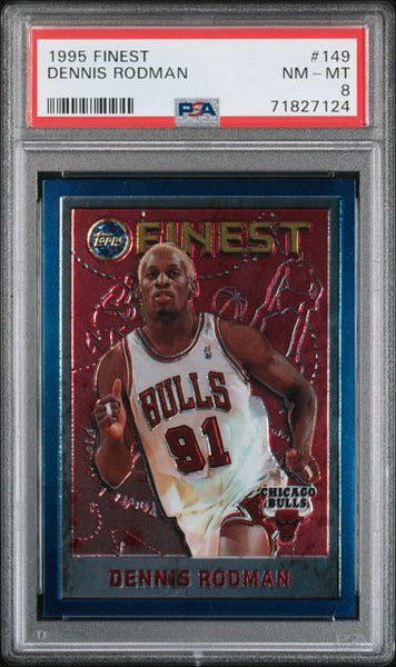 1995 FINEST #149 DENNIS RODMAN - Chicago Bulls HOF PSA 8 NM- MT