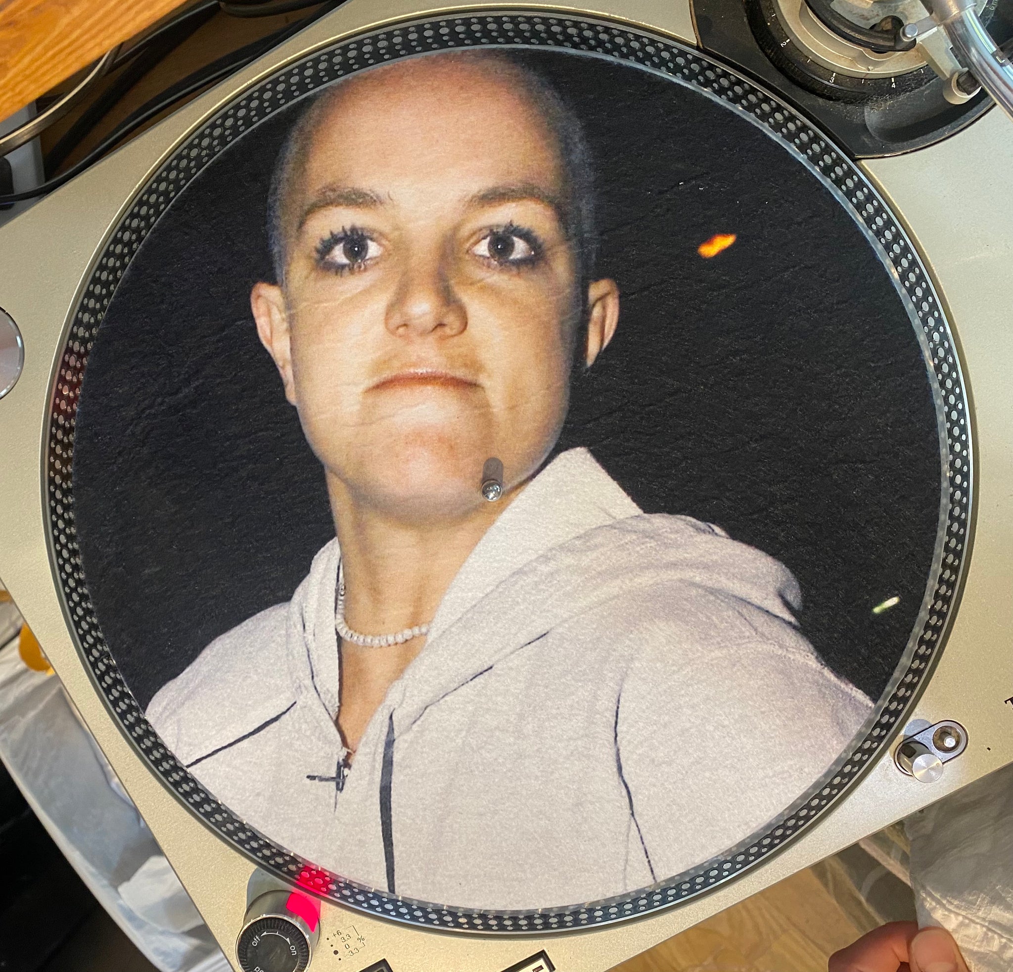 Limited Edition Vinyl Record Slipmat - Bald Britney Spears - Glory - Slip Mat - Shuga Records