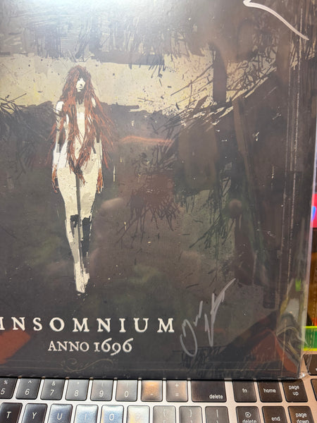 Signed Autographed - Insomnium - Anno 1696 - Mint- 2 LP Record 2023 Century Media Finland Band Webstore Exclusive Black With White Marble 180 gram Vinyl, CD & Booklet - Melodic Death Metal - Shuga Records