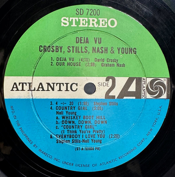 Crosby, Stills, Nash & Neil Young – Déjà Vu - VG LP Record 1970 Atlantic RARE Philippines Vinyl - Classic Rock / Folk Rock / Country Rock - Shuga Records