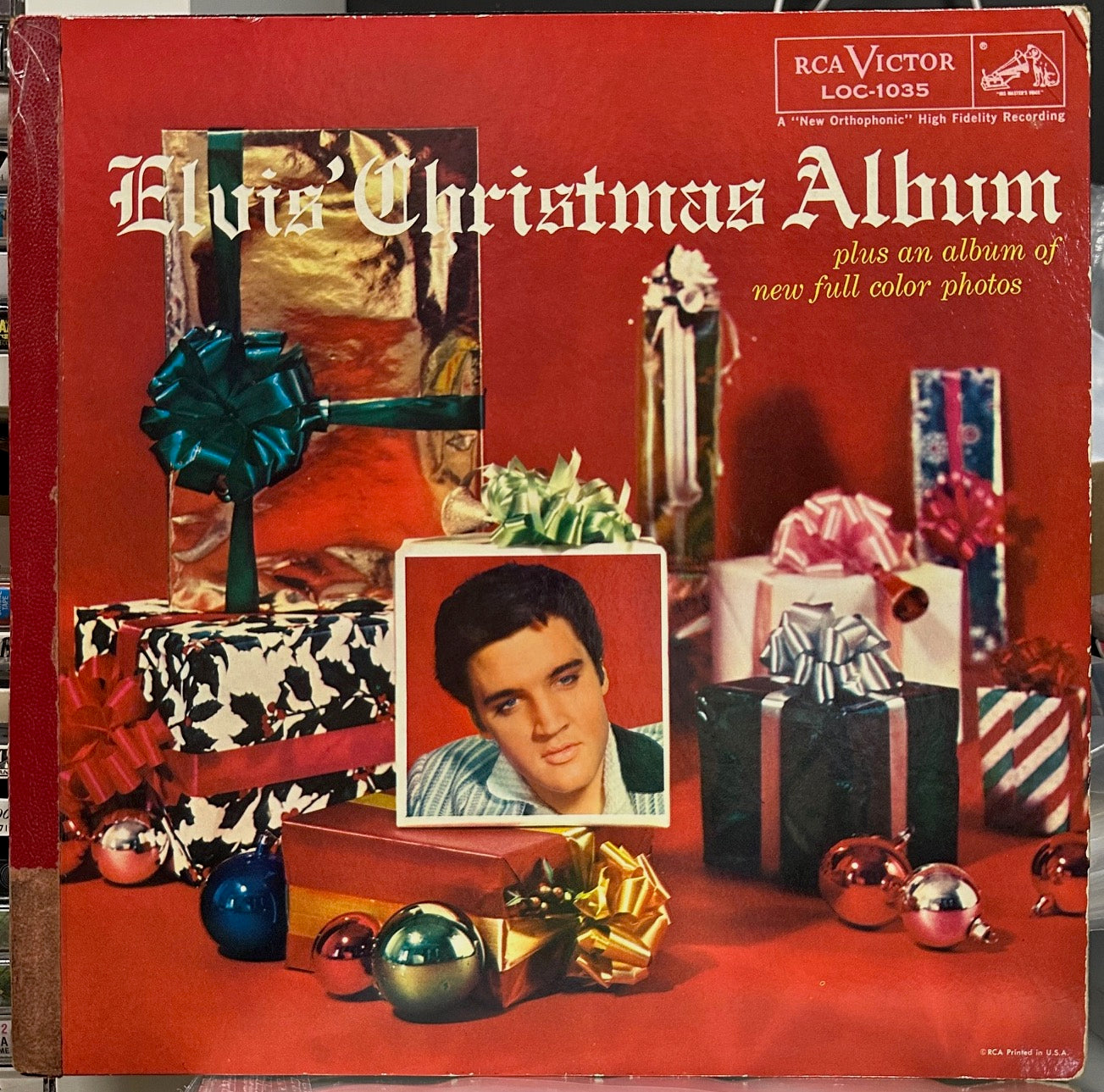 Elvis Presley - Elvis' Christmas Album - VG- (Lower Grade) LP Record 1957 RCA Victor USA Rockaway Original Mono Vinyl & Booklet - Holiday / Rock & Roll - Shuga Records