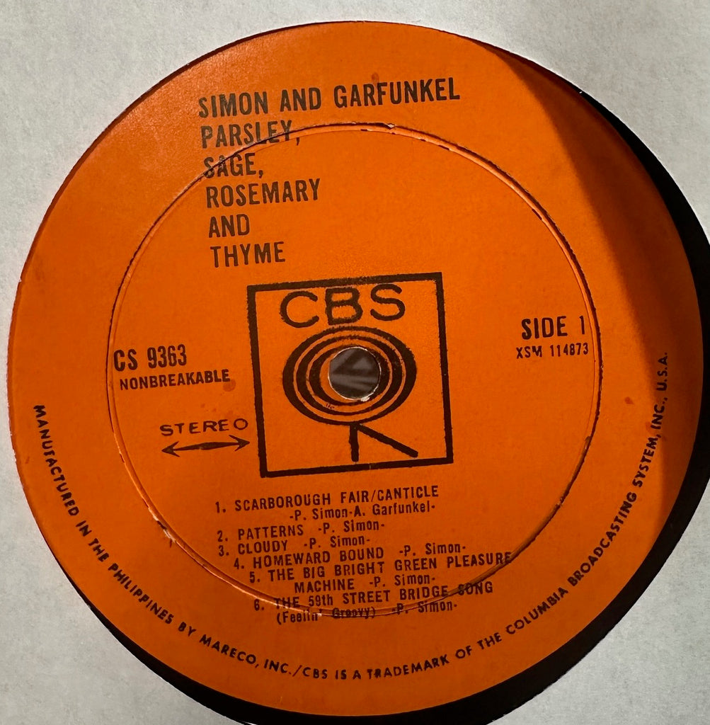Simon And Garfunkel - Parsley, Sage, Rosemary And Thyme - VG LP