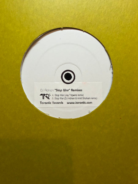 DJ Adnan - Stop War - Mint- 12" Single Record 2004 Tarantic USA White Label Vinyl - Tech House
