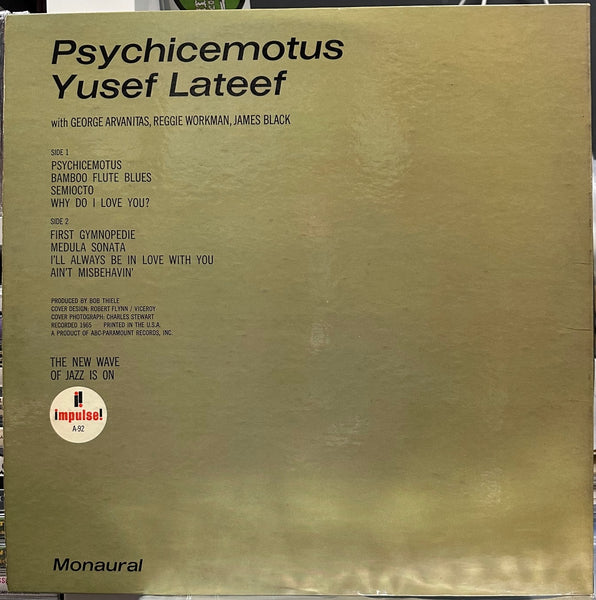 Yusef Lateef - Psychicemotus - VG+ LP Record 1965 Impulse! USA Mono Original Pressing Vinyl - Jazz / Post Bop / Modal / Free Jazz - Shuga Records