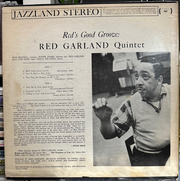 Red Garland Quintet - Red's Good Groove (1963) - VG- (Low grade) LP Record 1966 Jazzland USA Stereo Vinyl - Jazz / Hard Bop - Shuga Records