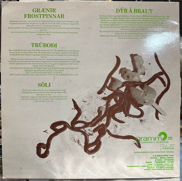 S.H.Draumur - Bless - VG+ LP Record 1988 Gramm Erðanúmúsik Iceland Vinyl & 2x Inserts - Punk Rock - Shuga Records