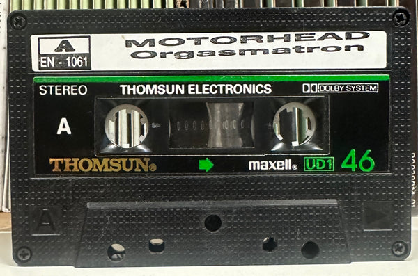 Motörhead - Orgasmatron - VG+ Cassette Tape 1986 Thomsun Original United Arab Emirates RARE Press - Heavy Metal - Shuga Records