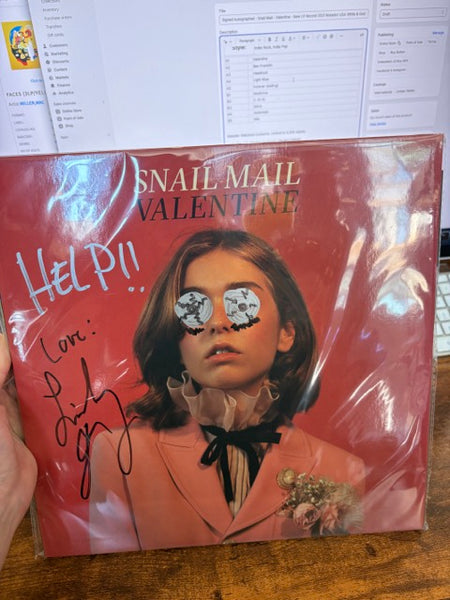 Signed Autographed - Snail Mail - Valentine - New LP Record 2021 Matador Webstore Exclusive White and Gold Explosion Vinyl - Indie Rock / Indie Pop - Shuga Records