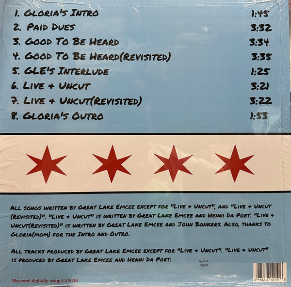 Great Lake Emcee - Return Of The Maxi-Single 2 - New LP Record 2024 Self Released Red, White & Blue Splatter Vinyl & Download (50 Made) - Chicago Hip Hop - Shuga Records