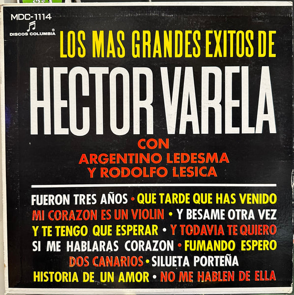 Héctor Varela Con Argentino Ledesma Y Rodolfo Lesica - Los Más Grandes Éxitos De Héctor Varela - VG+ LP Record Discos Columbia USA Original Vinyl - latin Tango - Shuga Records