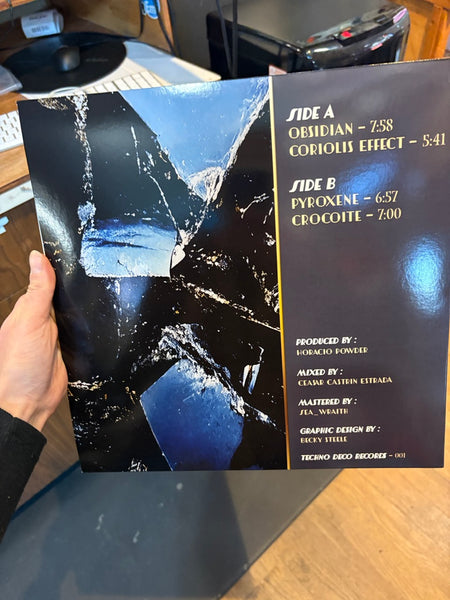 Horacio Powder - Obsidian - New 12" Single Record 2025 Techno Decco Vinyl with Snowflake Obsidian Stone - Chicago Techno / Minimal / Dark - Shuga Records
