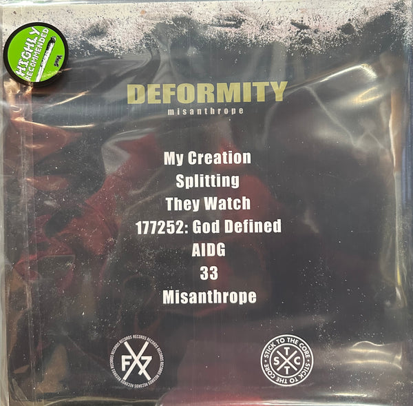 Deformity - Misanthrope - New LP Record 2021 FX7 Stick To The Core Milky W/ Green & Blue Splatter & Numbered 20/70 Made - Death Metal - Shuga Records