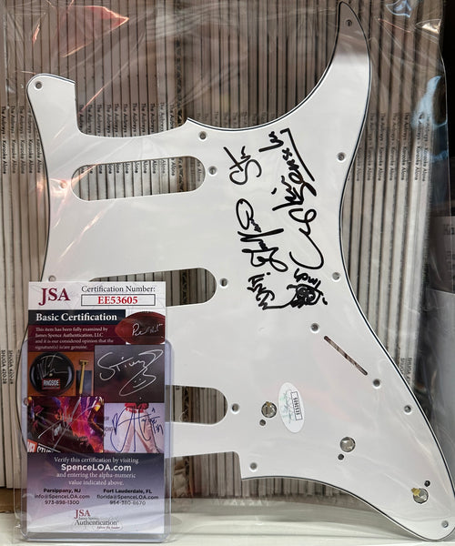 Signed Autographed By 5 - THE DAMNED - Strat Guitar Pickguard JSA COA - Shuga Records