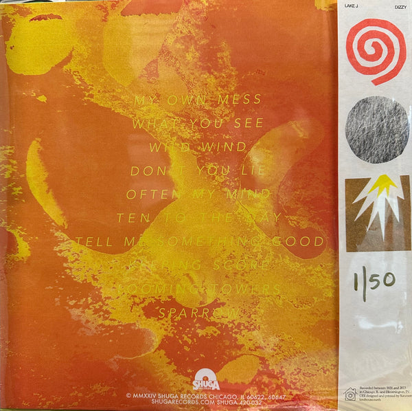 Lake J - Dizzy - New LP Record 2025 Shuga Records Red Splatter Vinyl, Insert, OBI & Numbered - Chicago Alternative Rock / Indie Rock / Twin Peaks Member - Shuga Records