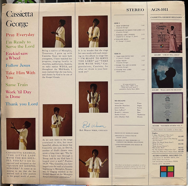 Cassietta George - Take Him With You - VG+ LP Record 1969 Audio Gospel USA Vinyl - Soul / Gospel - Shuga Records