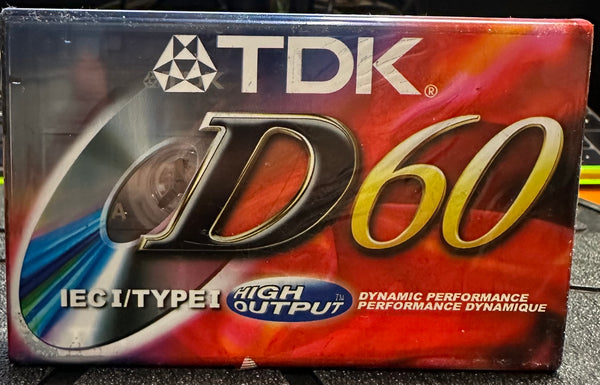 New Sealed NOS - Japan TDK D-60 Dynamic Performance Cassette Tape Normal Bias Type 1 - Shuga Records