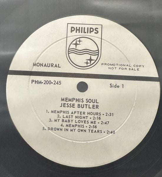 Jesse Butler - Memphis Soul - VG+ LP Record 1967 Philips USA Promo Label Vinyl - Jazz / Soul-Jazz - Shuga Records
