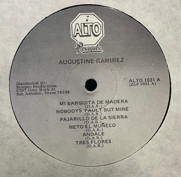 Augustine Ramirez - Mi Barquita De Madera - VG+ LP Record 1968 Alto USA Vinyl - Latin / Soul / Funk / Cumbia - Shuga Records