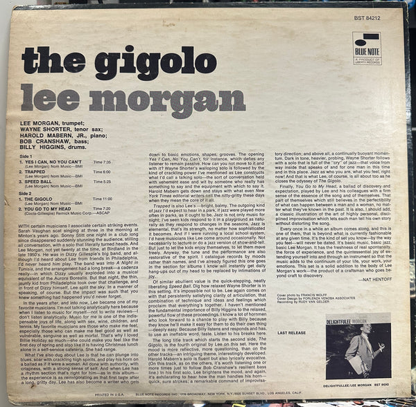 Lee Morgan - The Gigolo - Mint- LP Record 1968 Blue Note USA Original Press MONO Rare Audition Promo Vinyl - Jazz / Hard Bop - Shuga Records