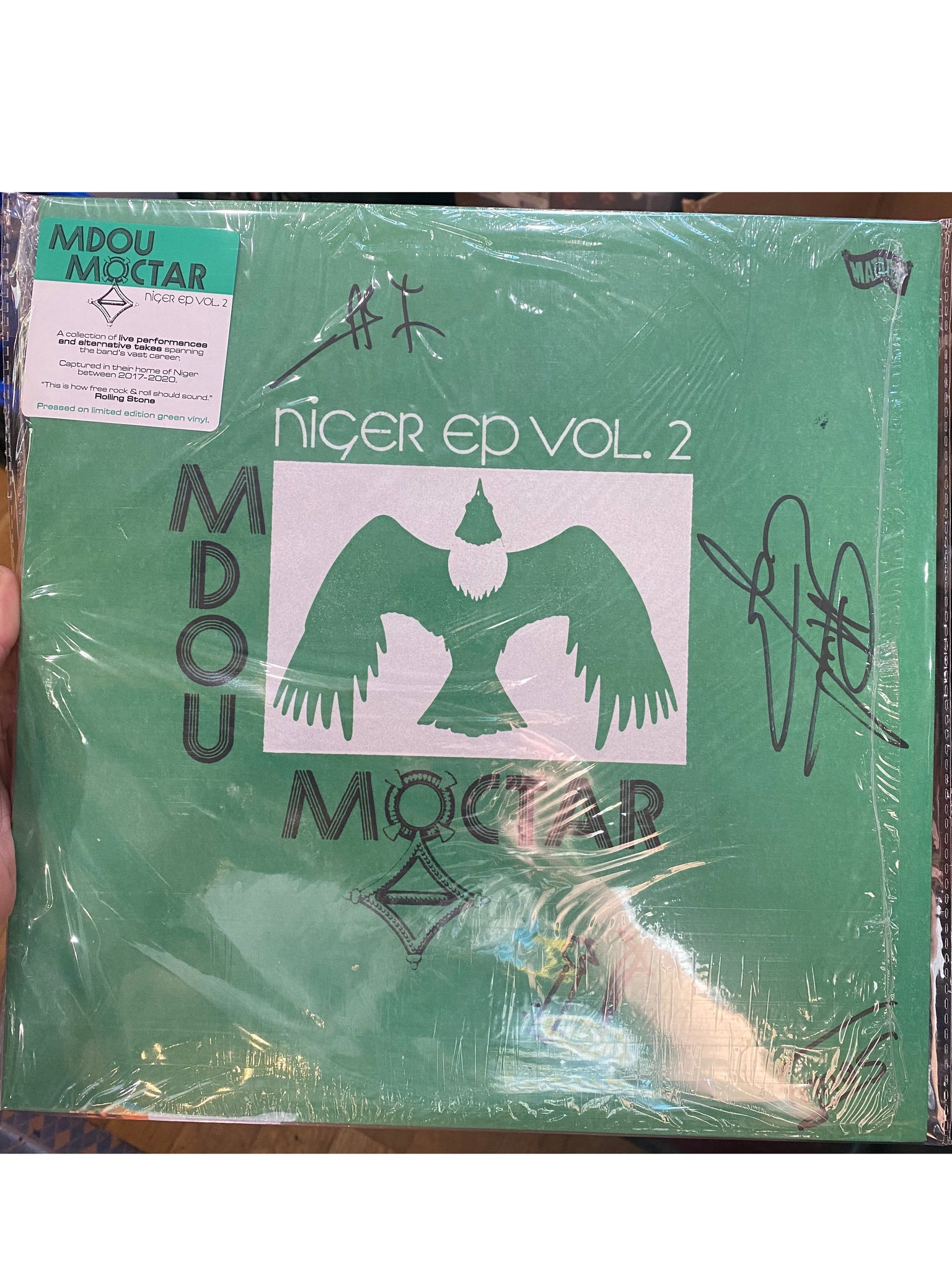 Signed Autographed - Mdou Moctar – Niger EP Vol. 2 - New EP Record 2023 Matador Green Vinyl - African Rock / Psychedelic Rock / Tuareg - Shuga Records