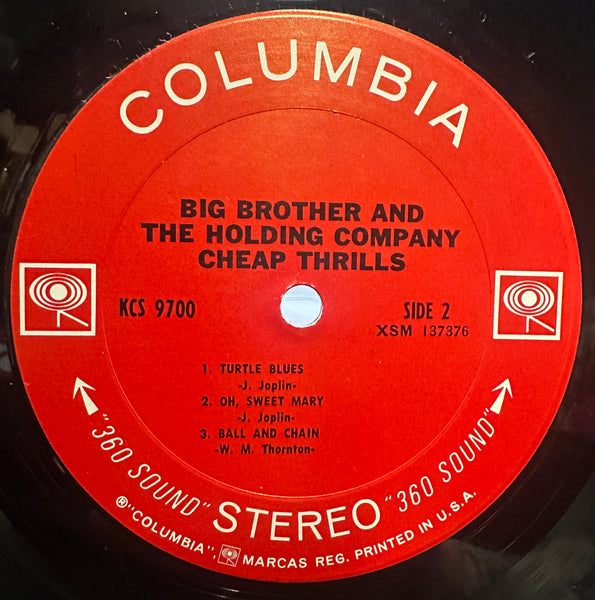Janis Joplin / Big Brother & The Holding Company - Cheap Thrills - VG+ LP Record 1968 Columbia USA RARE Promo Mispress Vinyl - Psychedelic Rock / Blues Rock - Shuga Records
