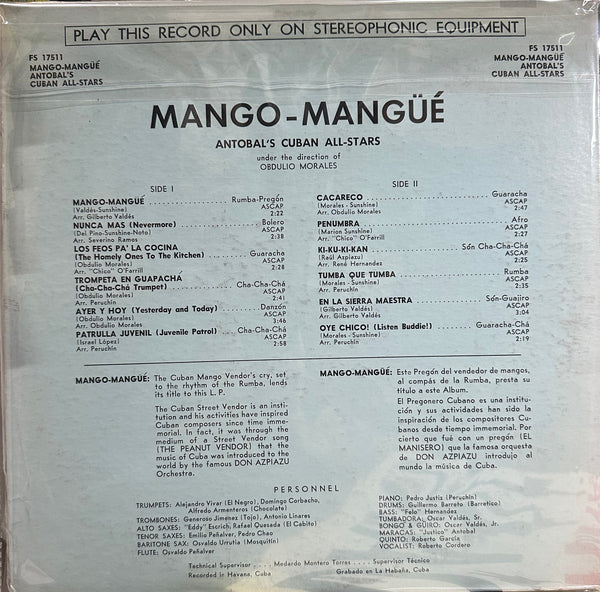Obdulio Morales / Antobal's Cuban All-Stars - Mango-Mangue Oscar Valdes - Mint- LP Record 1960 Felsted USA Vinyl - Latin / Mambo / Afro-Cuban / Descarga / Cubano - Shuga Records