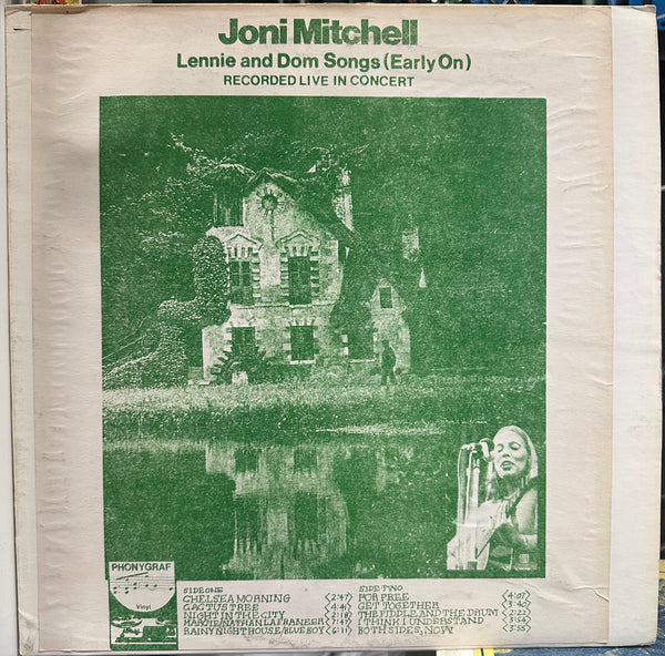 Joni Mitchell - Lennie And Dom Songs (Early On) - VG+ LP Record 1975 TMOQ Phonygraf USA Live Unofficial Black Vinyl - Pop Rock / Folk Rock / Soft Rock - Shuga Records