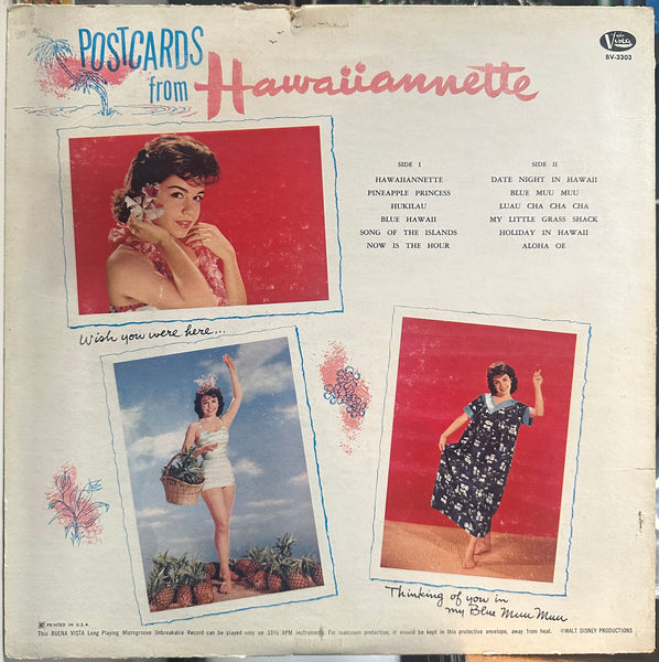 Annette - Hawaiiannette - Annette Sings Songs Of Hawaii - VG LP Record USA Original Mono Vinyl & Hype Sticker - Pop Rock / Hawaiian - Shuga Records