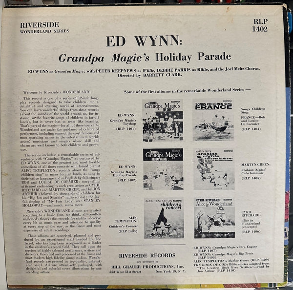 Ed Wynn - Grandpa Magic's Holiday Parade - VG- (low grade) 1959 Riverside Wonderland Series USA Vinyl - Children's / Story - Shuga Records