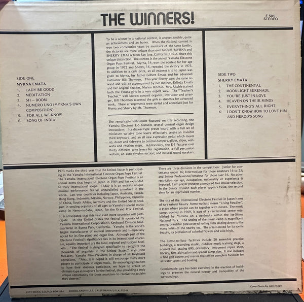 Myrna Emata & Sherry Emata - The Winners! - New LP Record 1974 California USA Private Press Vinyl - Jazz / Lounge - Shuga Records