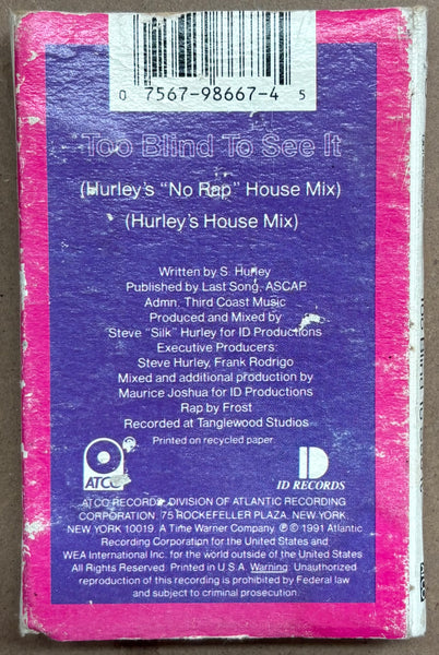 Kym Sims - Too Blind To See It - VG Used Cassingle 1991 ATCO Tape - Electronic