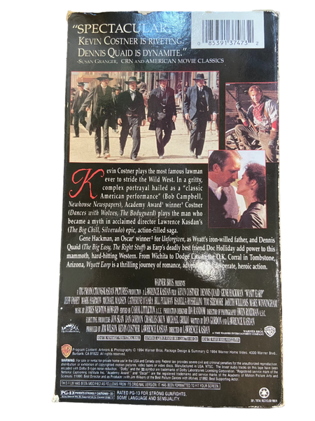 Wyatt Earp (1994) - Used 2 VHS 1994 Warner Brothers Tape - Shuga Records