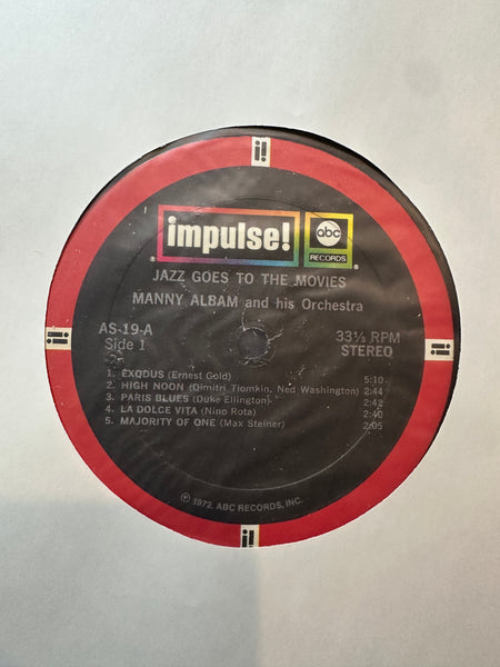 Manny Albam And His Orchestra - Jazz Goes To The Movies (1962) - VG+ LP Record 1972 Impulse! ABC Stereo USA Vinyl - Jazz / Bop - Shuga Records