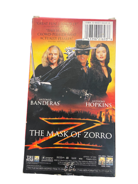 The Mask of Zorro (1998) - Used VHS 1998 Tristar Tape - Shuga Records