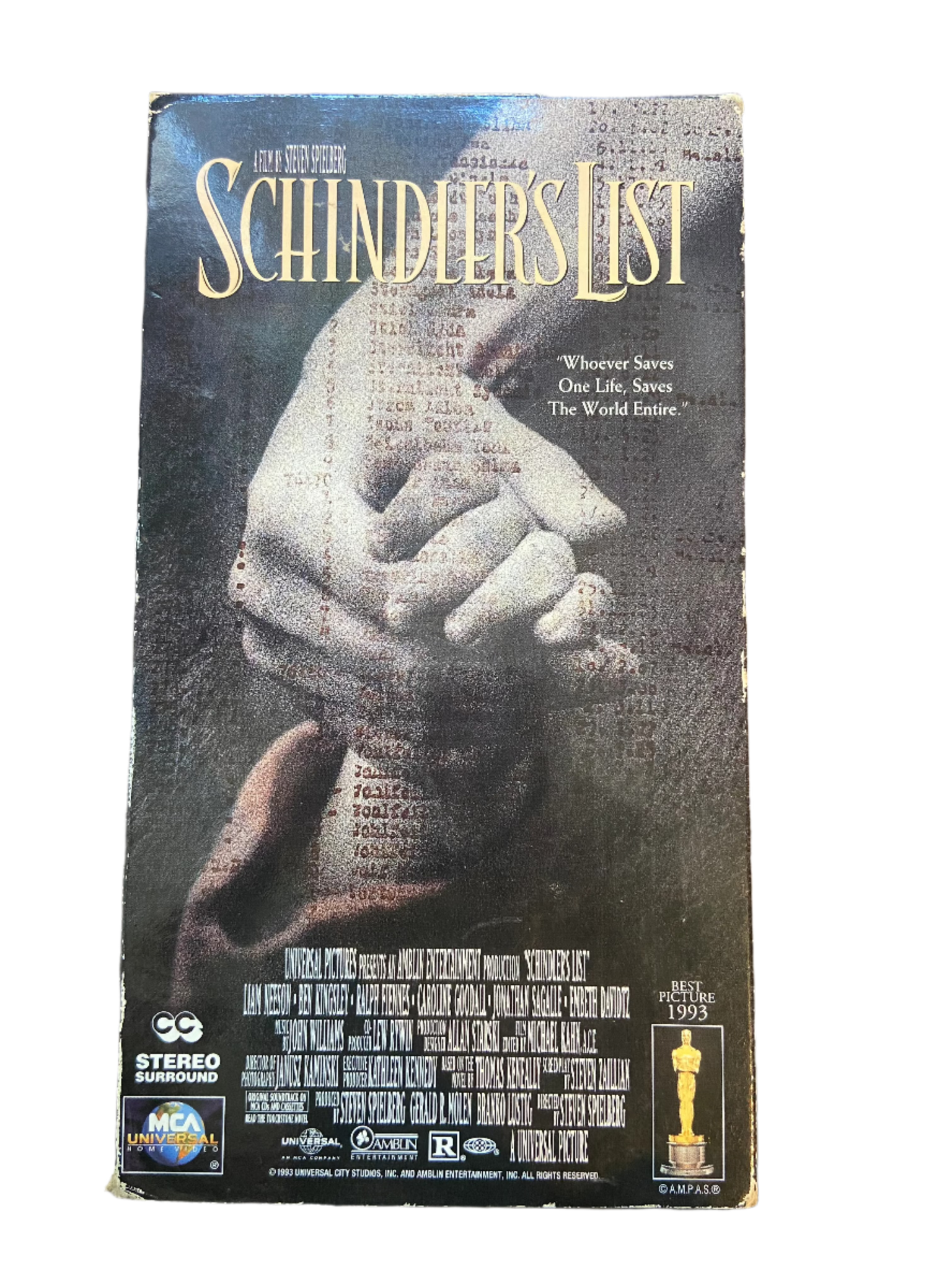 Schindler's List (1993) - Used 2 VHS 1994 Universal Tape - Shuga Records