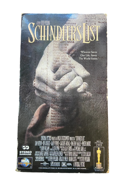 Schindler's List (1993) - Used 2 VHS 1994 Universal Tape - Shuga Records