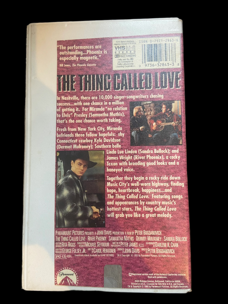 The Thing Called Love (1993) - Used VHS 1993 Paramount Clamshell Case Tape - Shuga Records