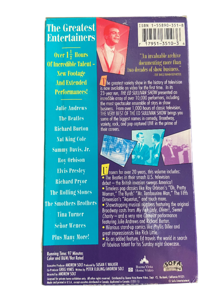 The Very Best of the Ed Sullivan Show - Used VHS 1992 Buena Vista Home Video Tape - Shuga Records